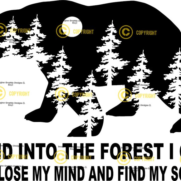 Off Into The Forest I Go, 7" wide inch Decal Sticker, Cars, Trucks, Windows - Picture 2 of 3